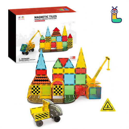 Magnetic tiles LELINO Build 50 pcs
