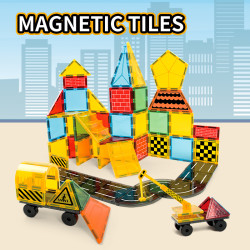 Magnetic tiles LELINO Build 50 pcs