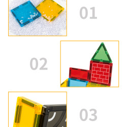 Magnetic tiles LELINO Build 50 pcs