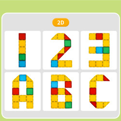 Magnetic tiles LELINO Build 50 pcs