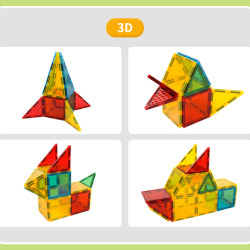 Magnetic tiles LELINO Build 50 pcs