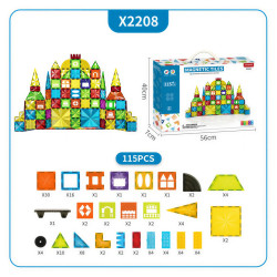 Magnetic tiles LELINO Diamond 115pcs