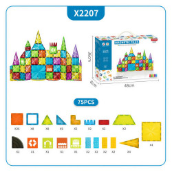 Magnetic tiles LELINO Diamond 75pcs