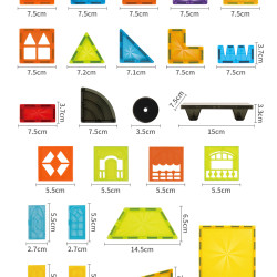 Magnetic tiles LELINO Diamond 115pcs