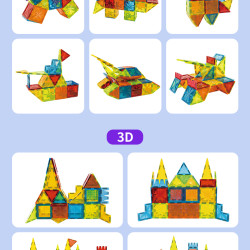 Magnetic tiles LELINO Diamond 115pcs