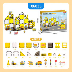 Magnetic tiles LELINO Fantasy Engineering 47 pcs