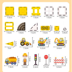 Magnetic tiles LELINO Fantasy Engineering 47 pcs