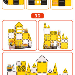 Magnetic tiles LELINO Fantasy Engineering 47 pcs