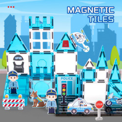 Magnetic tiles LELINO Fantasy Police 42 pcs