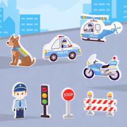 Magnetic tiles LELINO Fantasy Police 42 pcs