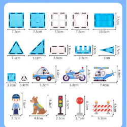 Magnetic tiles LELINO Fantasy Police 42 pcs