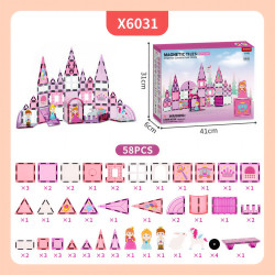 Magnetic tiles LELINO Fantasy Princess 58 pcs