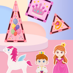 Magnetic tiles LELINO Fantasy Princess 58 pcs