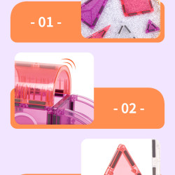 Magnetic tiles LELINO Fantasy Princess 58 pcs