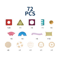 Magnetic tiles LELINO Roller 72pcs