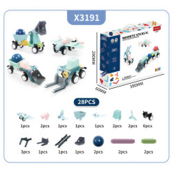 Magnetic tiles LELINO Sticks 28pcs